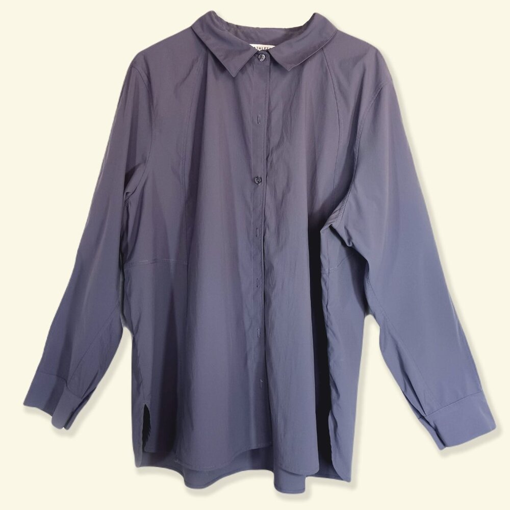 Athleta Performance Poplin Shirt Dusty Purple Size 2X